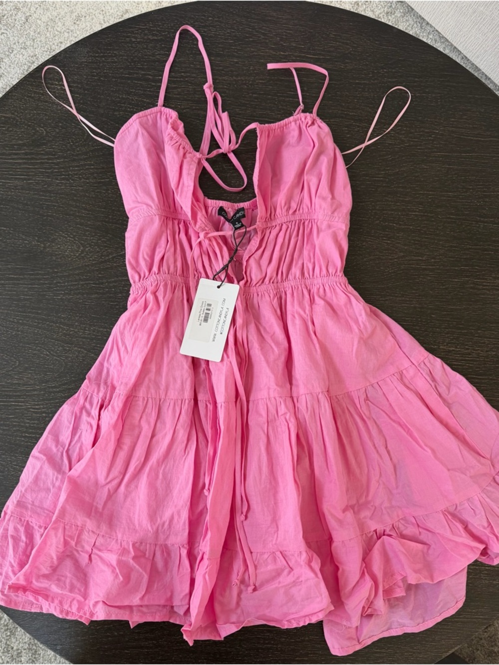NWT Cotton Candy LA Pink Tiered Sundress with Spaghetti Straps Size small
